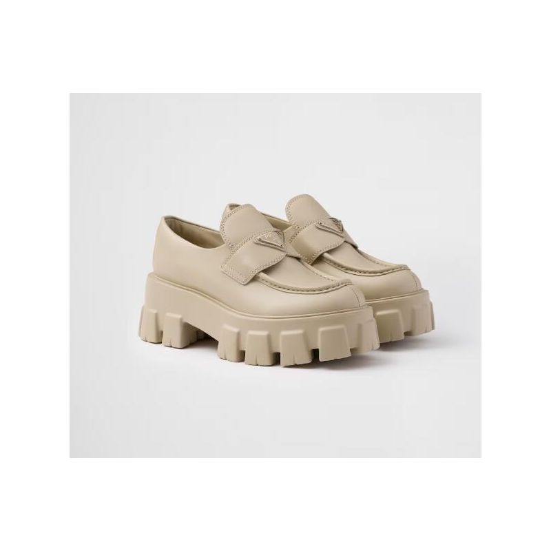 Prada Brushed leather monolith loafers, 35-41