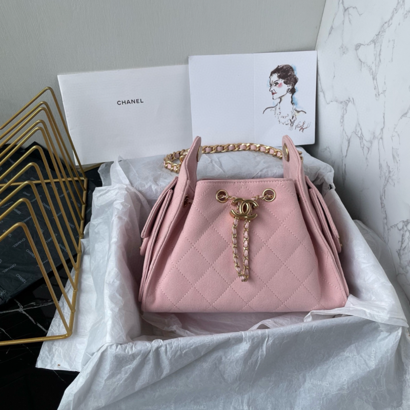 Chanel 25 Mini Bag in Suede Calfskin-Pink