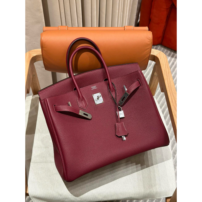 Hermes Birkin 35  in Togo leather-Bordeaux