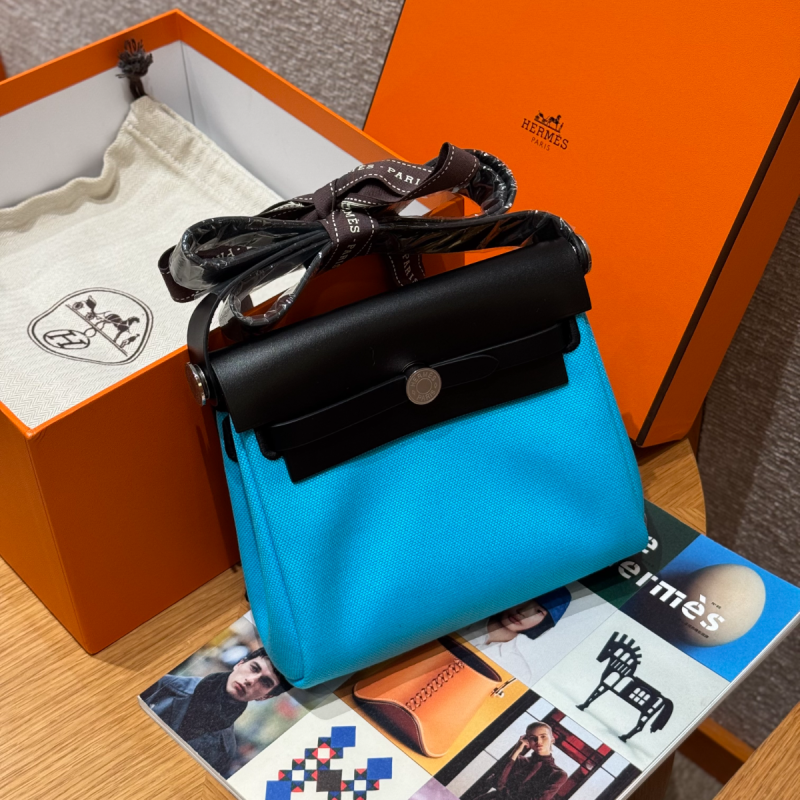 Hermes Herbag Mini Bag- bleu riviera/ noir