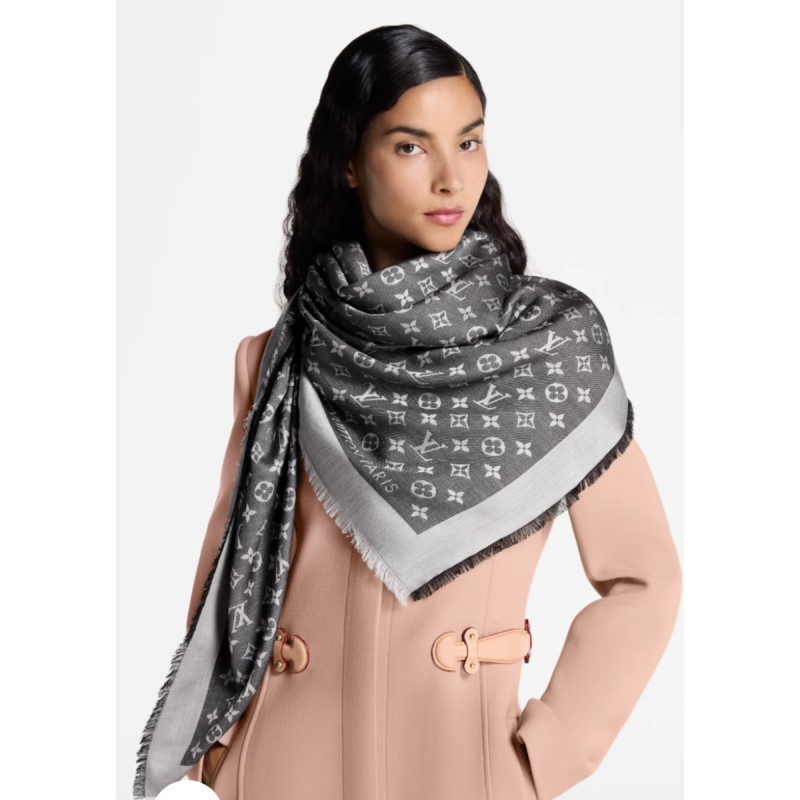 LV Denim Monogram Shawl 