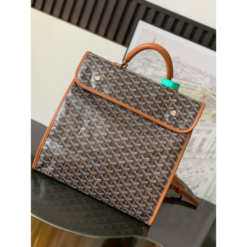 Goyard Saint Léger backpack-Black/Tan