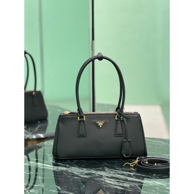 Mittelgroße Prada Galleria Tasche aus Leder-Black