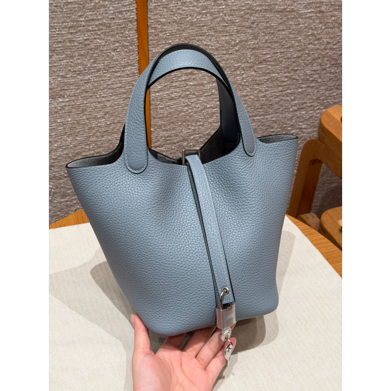 Hermes Tasche Picotin Lock 18/22-Blue Lin